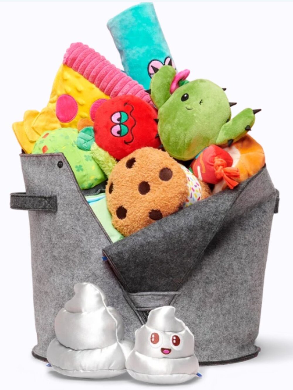 NEW Gray Bark Bag Storage Bin Dog Toys Gray Pet Supplies Container 12x13